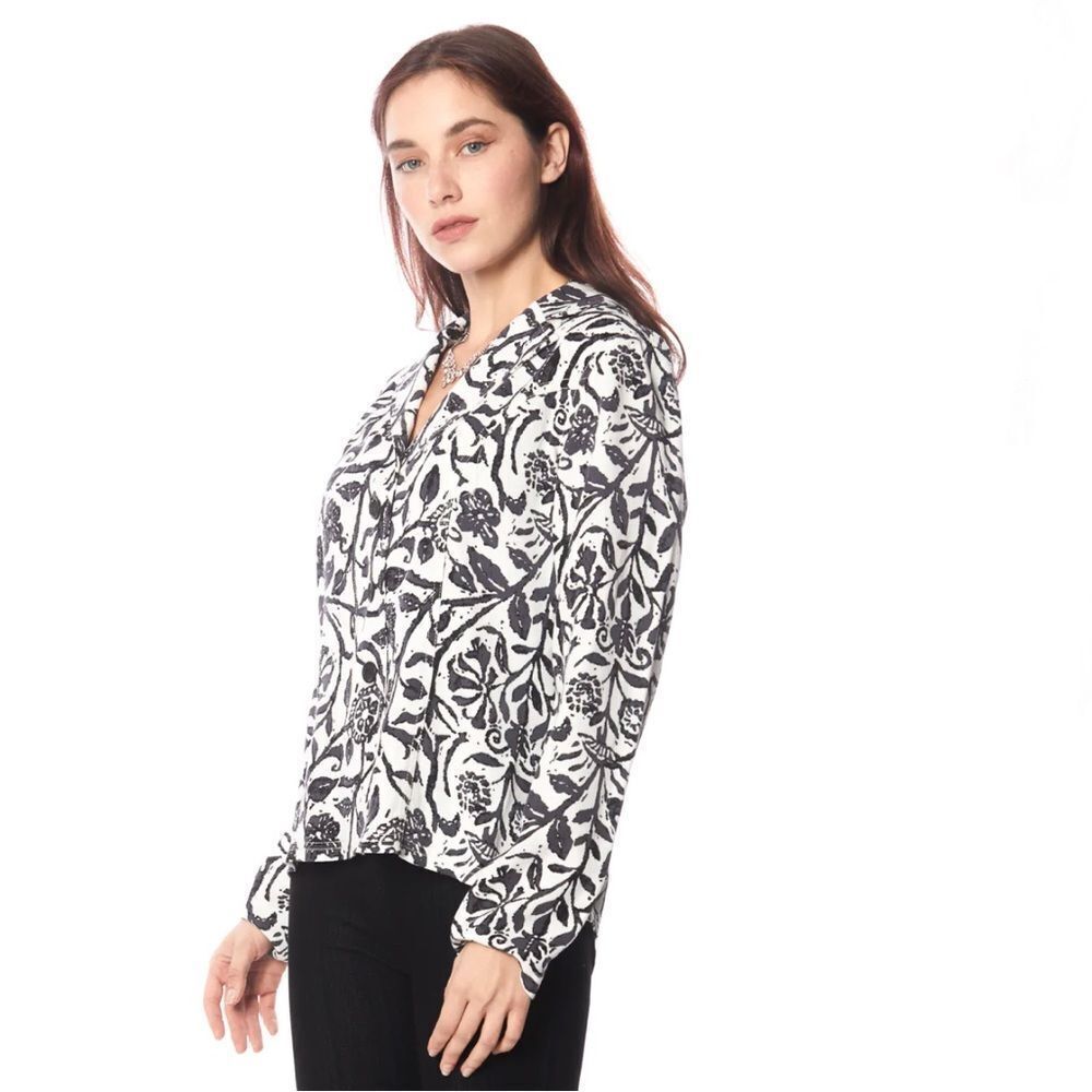 Tenello TENCEL™ Print "French Batik" Penelope Blouse Women size XS